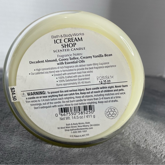 Bath & Body Works Ice Cream‎ Shop 3 Wick Candle Retired New Cottagecore - Picture 2 of 4